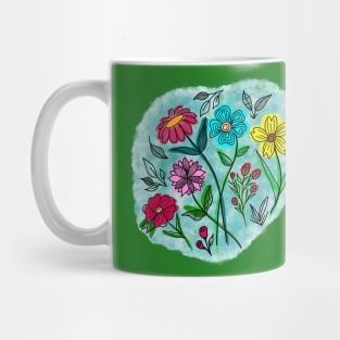 A BUNCH OF PRETTY COLORFUL FLOWERS _ DOODLES AND WATERCOLORS Mug